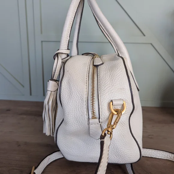 Tory Burch McGraw Small Satchel, an elegant pebbled leather  Crossbody bag - Picture 8 of 15